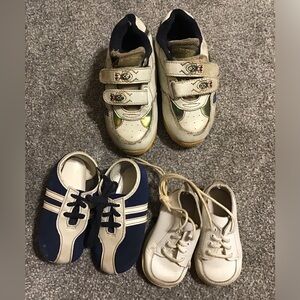 3 pairs of vintage baby boy shoes sz 3, 4, & 9